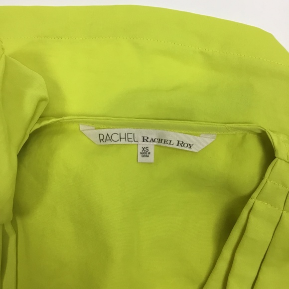 Rachel Rachel Roy Yellow Sleeveless Faux Wrap Top - Picture 7 of 7